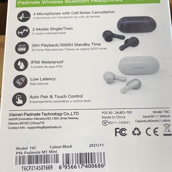 NEW Wireless Earbuds M1 Mini Black - Picture 4 of 4